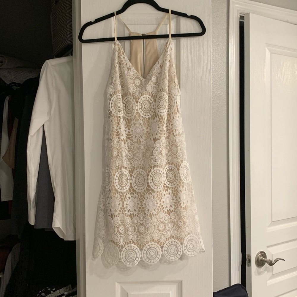 White and nude dress
